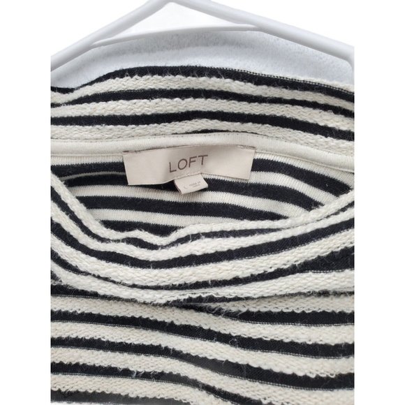 LOFT by ANN TAYLOR Sweater Women's Long Sleeve Striped Pullover B/W Large - Picture 5 of 9
